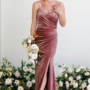 Revelry Rory Velvet Dress Burgundy sz 2 petite